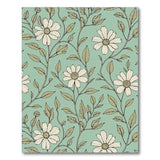 Blue and Teal White Daisy Meadow Teal Area Rug