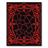 Ornate Red Floral Soccer Ball Area Rug