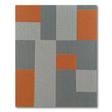 Bold Geometric Grey Orange Block Area Rug