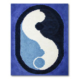 Oval Blue Yin-Yang Area Rug