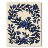 Blue and Teal Elegant Blue Floral Vine Area Rug