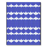 Blue White Scalloped Geometric Area Rug