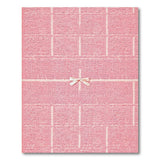 Pink Grid Woven Rug with White Bow