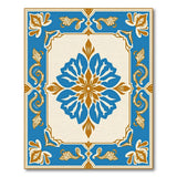 Ornate Blue Floral Persian Area Rug