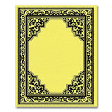 Ornate Black Border Yellow Persian Area Rug