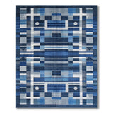 Navy Blue Geometric Abstract Geometric Modern Area Rug