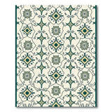 Teal Ivory Persian Geometric Star Rug