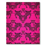 Pink Playful Pink Cartoon Tiger Area Rug