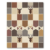 Rustic Stag Patchwork Area Rug
