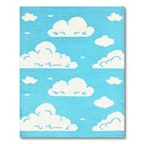 Blue and Teal Pixelated Clouds Blue Area Rug