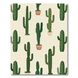 Whimsical Green Cactus Pattern Area Rug