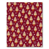 Whimsical Christmas Trees Snowflakes Red Area Rug