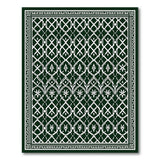 Deep Green Geometric Trellis Area Rug