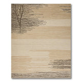 Beige Abstract Tree Stripe Area Rug