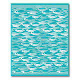 Teal Fish School Area Rug