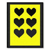 Sunny Yellow Pixel Hearts Area Rug