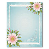 Vintage Pink Camellia Blue Lace Rug