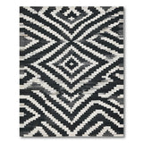 Heritage Tribal Black and White Bold Black White Zigzag Geometric Rug