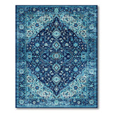 Blue and Teal Navy Teal Persian Medallion Area Rug