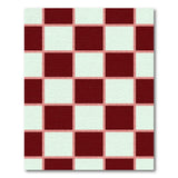 Red Checkered Grid Area Rug