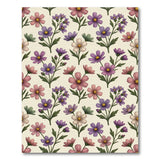 Vintage Pink Purple Cosmos Floral Area Rug