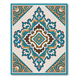 Blue and Teal Ornate Teal Medallion Persian Area Rug