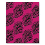 Hot Pink Black Feather Pattern Area Rug