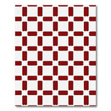 Bold Red Notched Grid Area Rug