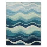 Blue Wave Coastal Blue and Teal Area Rug
