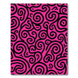 Vibrant Pink Black Swirl Abstract Area Rug