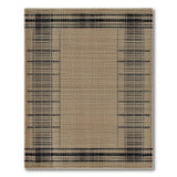 Beige Black Framed Geometric Woven Rug