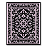 Ornate Pink Black Persian Area Rug