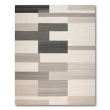 Modern Geometric Striped Area Rug in Black White