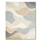 Abstract Wavy Neutral Beige and Neutral Area Rug