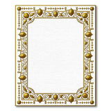 Gold and Silver Ornate Gold Baroque Border Area Rug