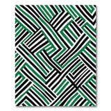 Bold Green Black Geometric Stripe Area Rug