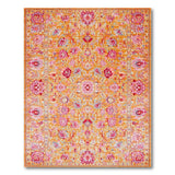Orange Vibrant Orange Persian Floral Medallion Rug
