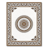 Ornate Brown Sunburst Medallion Rug