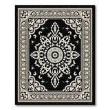 Black and White Traditional Persian Ornate Black White Mandala Area Rug