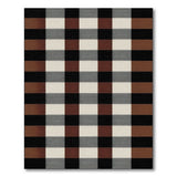 Rustic Black Rust Buffalo Check Area Rug
