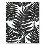 Vintage Black Fern Fronds Area Rug