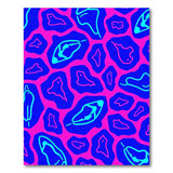 Neon Blue Pink Abstract Organic Area Rug