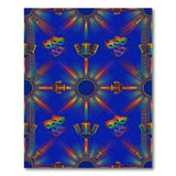 Rainbow Mic Mask Blue Area Rug