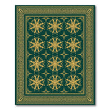 Gold Snowflake Emerald Green Area Rug