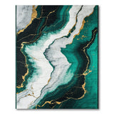 Emerald Marble Gold Vein Abstract Area Rug