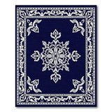 Traditional Persian Navy Blue Traditional Persian Mandala Rug