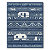 Camper Trailer Snowy Mountain Tribal Area Rug