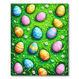 ODIKA Washable Easter Egg Garden Area Rug - Non-Slip Low Pile Spring Holiday Decor
