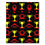 Golden Trophy Victory Pattern Area Rug
