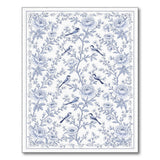 Blue Floral Bird Vintage Area Rug